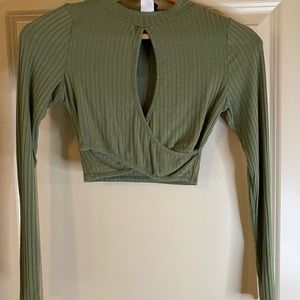 Windsor green long sleeve crop